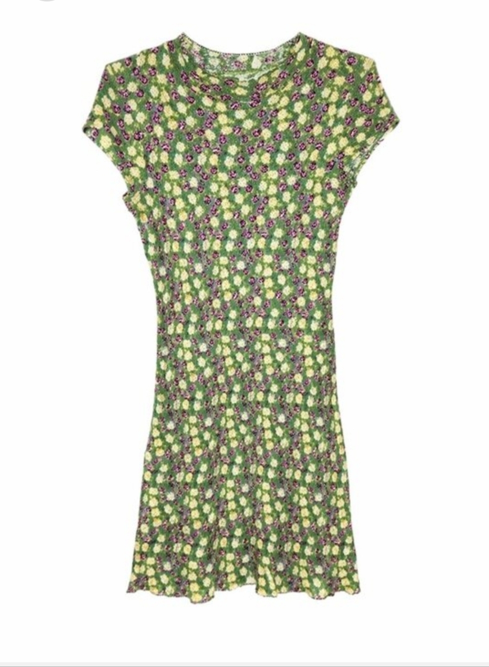 Urban Outfitters Green and Purple Floral Mini Dress, Size Medium - Picture 2 of 4